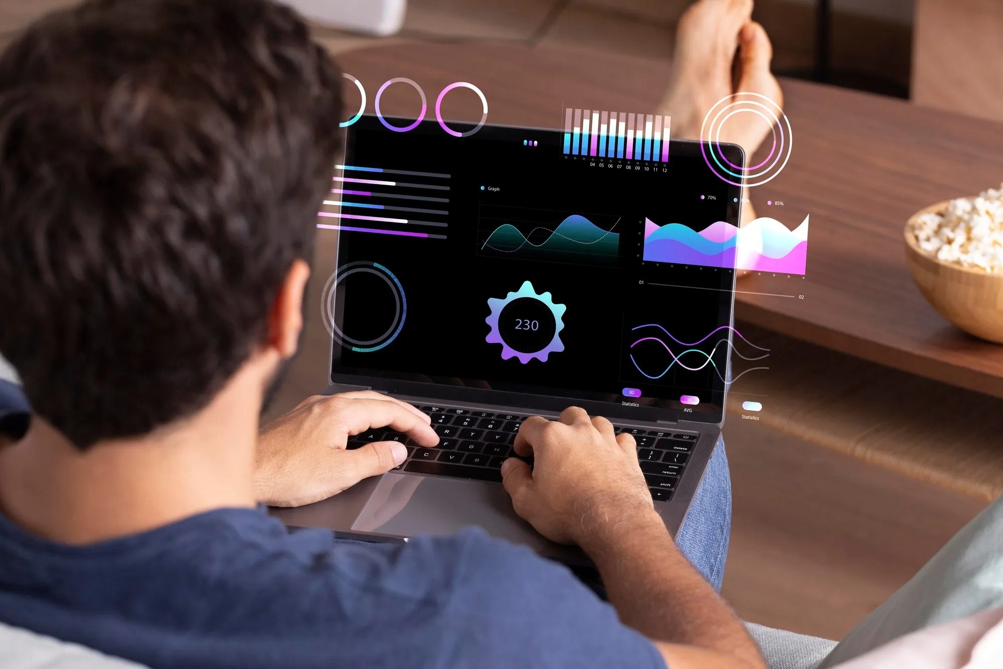 Professional reviewing information on a tablet