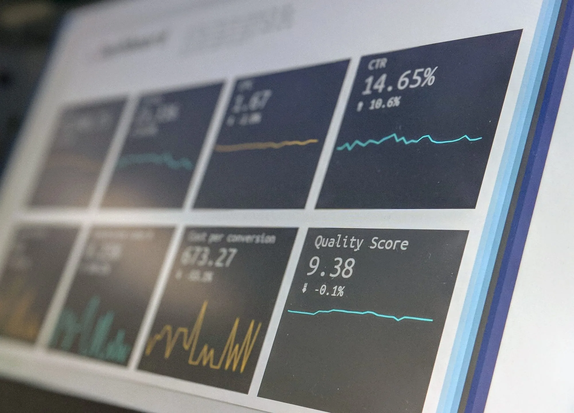 Close view of financial data on a screen